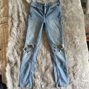 Free People Wash Denim Jeans